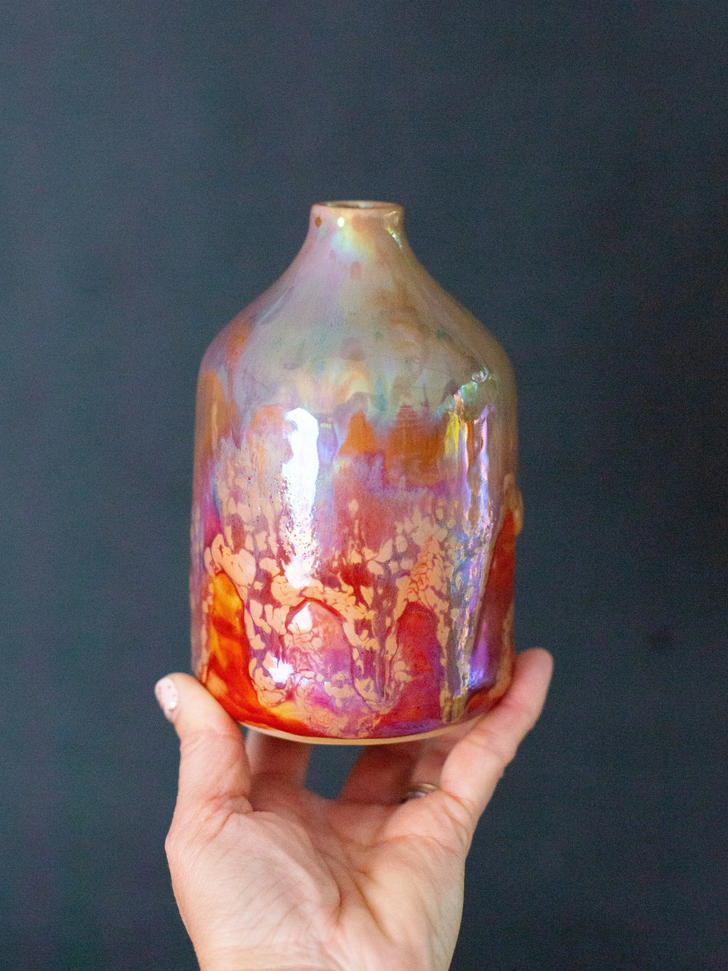 'Molten Rainbow' Lusterware Daydream Bottle