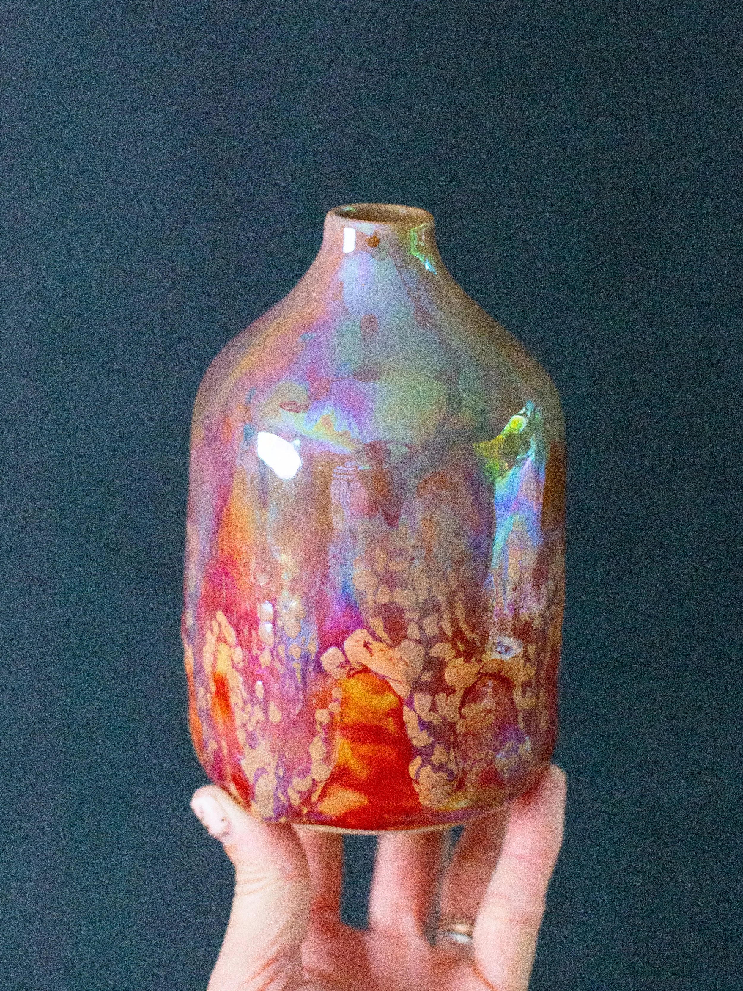 'Molten Rainbow' Lusterware Daydream Bottle