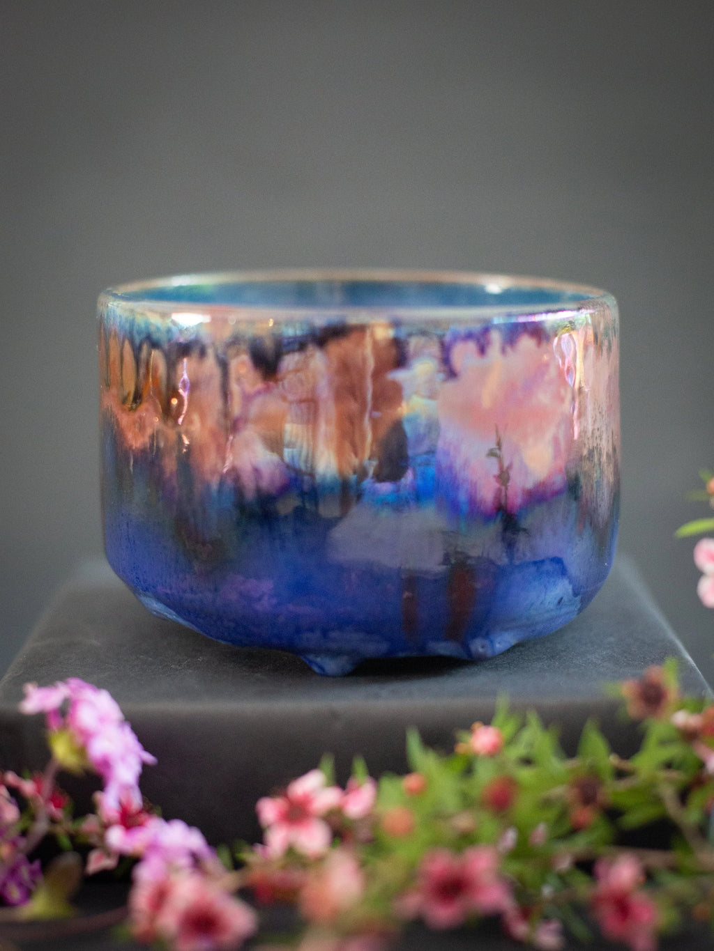 'Waterfall Shimmer' Lusterware Art Bowl