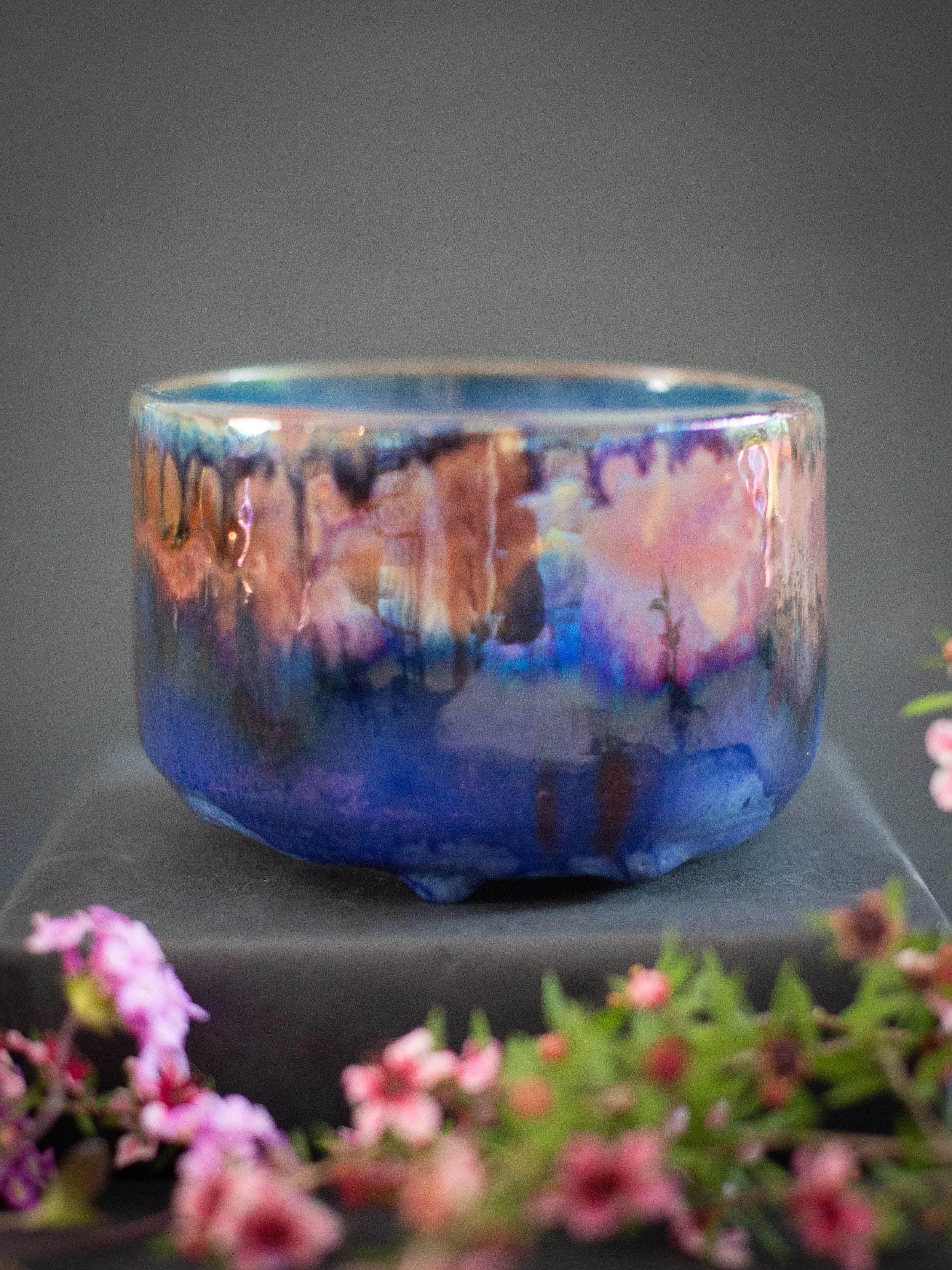 'Waterfall Shimmer' Lusterware Art Bowl