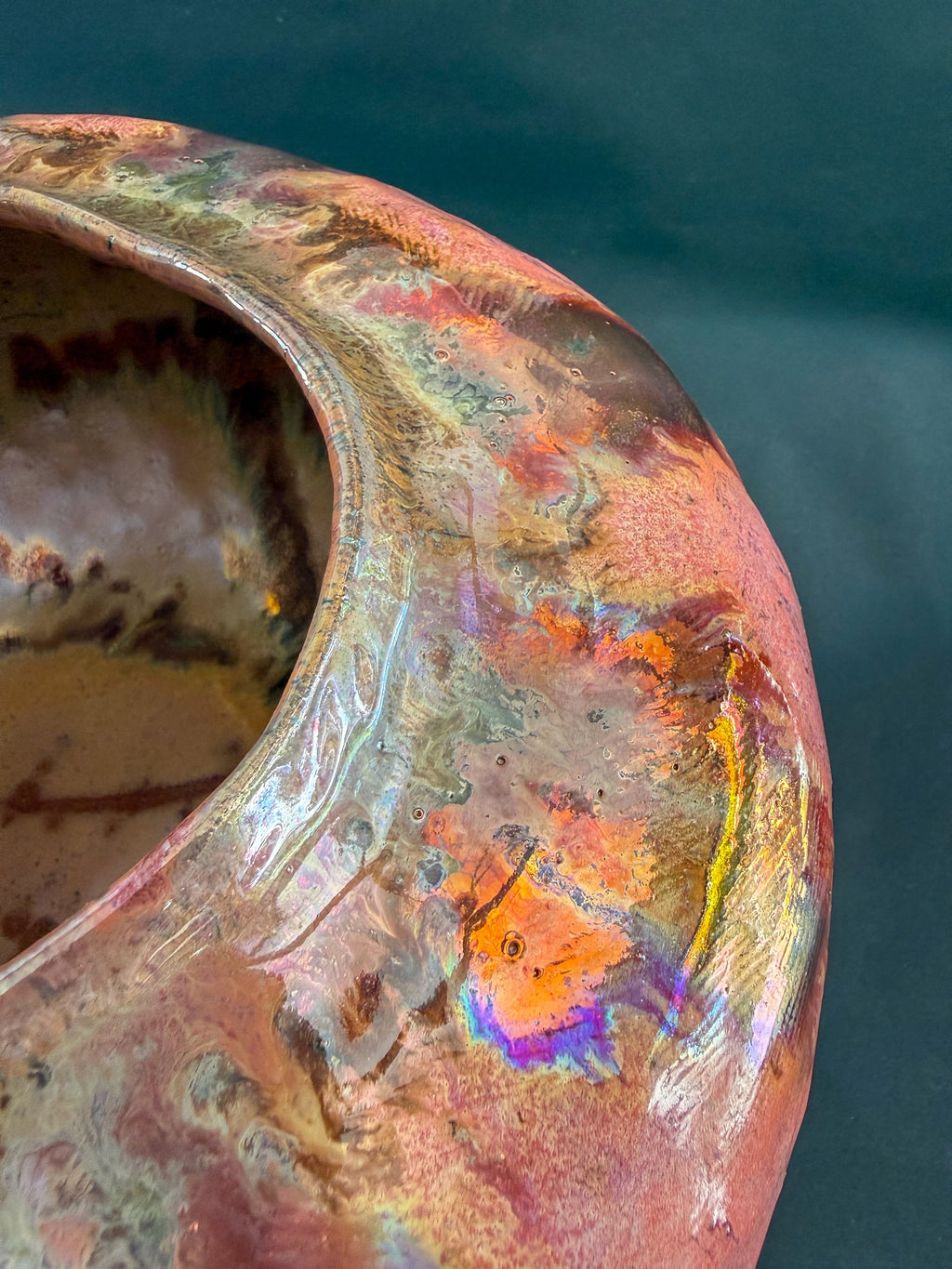 'Golden Petal' Large Stoneware Luster Pot