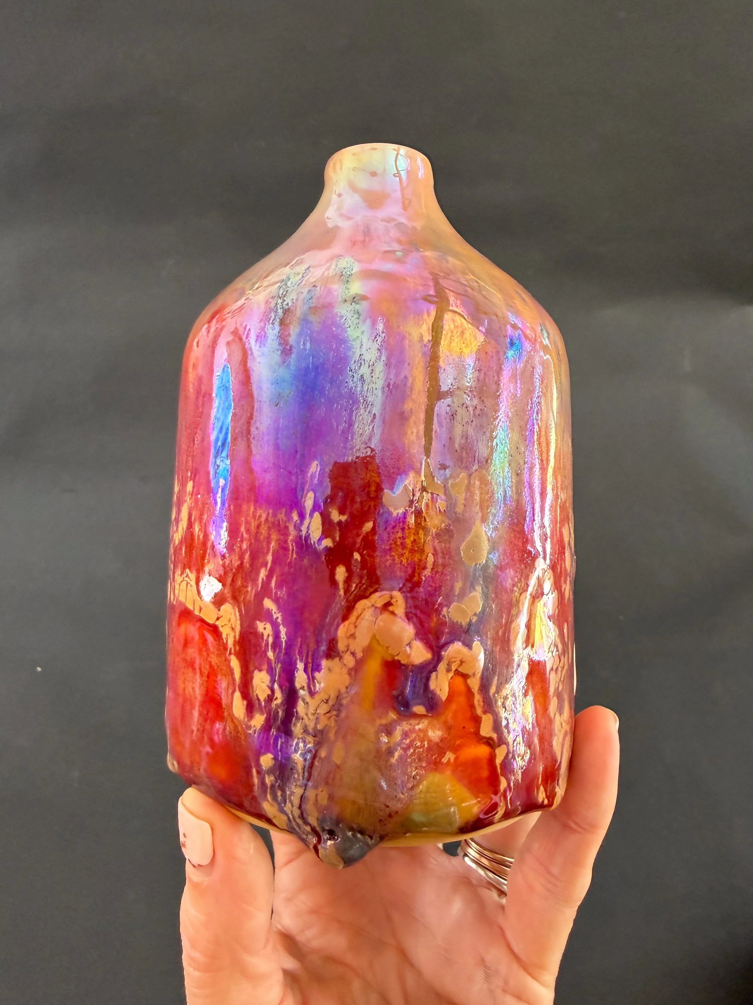'Molten Rainbow' Lusterware Daydream Bottle