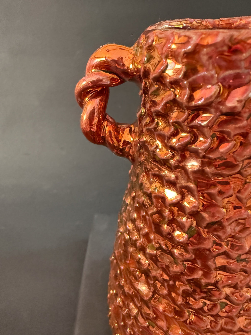 'Copper Weave' Lusterware Vase