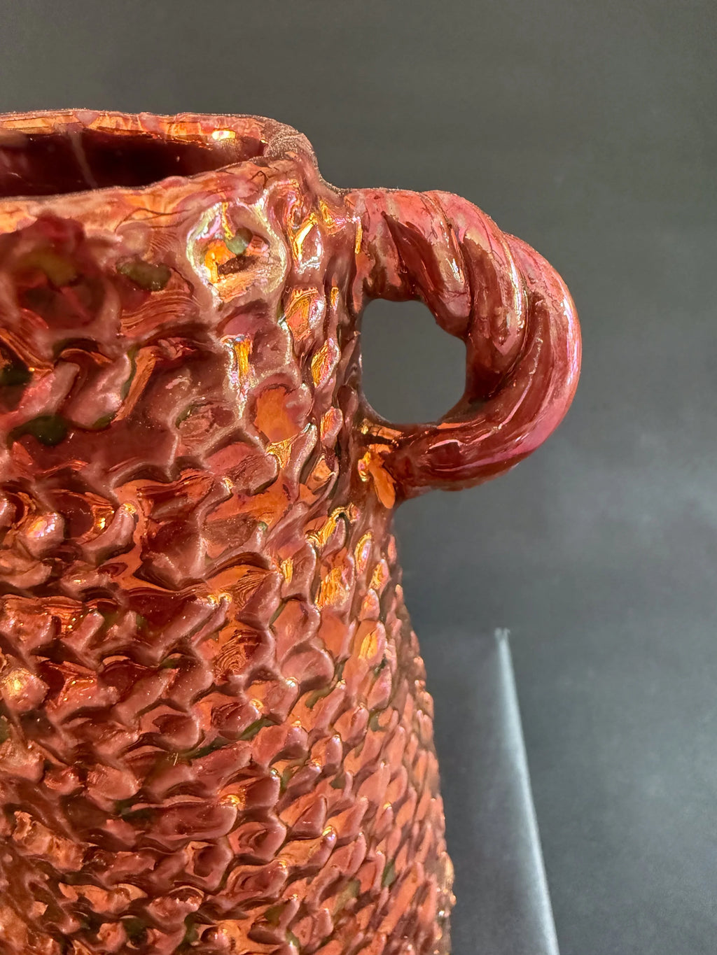 'Copper Weave' Lusterware Vase