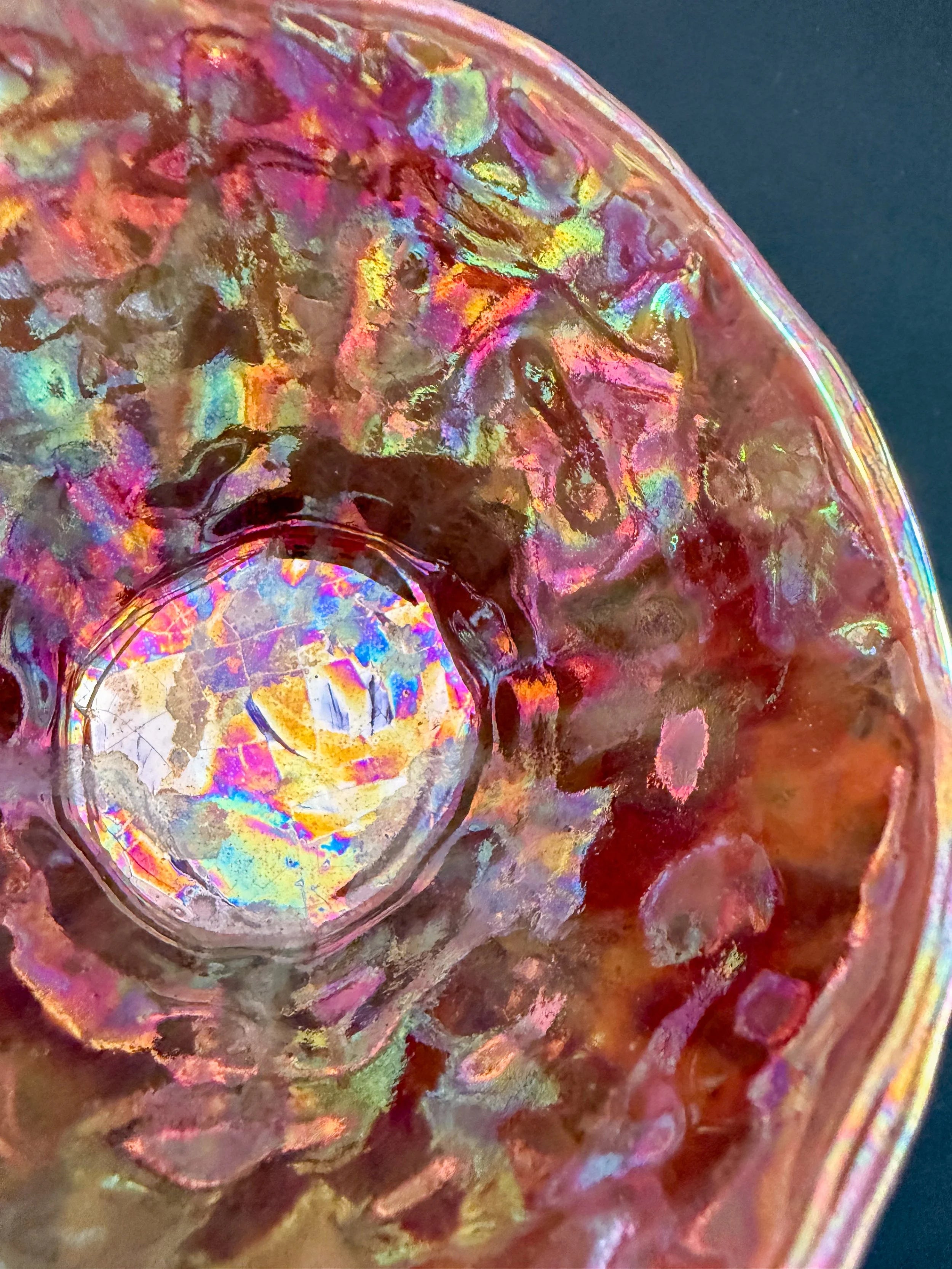 'Rainbow Kaleidoscope' Lusterware Pinched Bowl