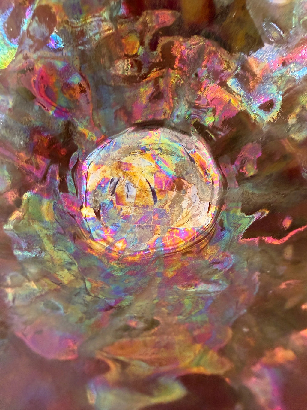 'Rainbow Kaleidoscope' Lusterware Pinched Bowl