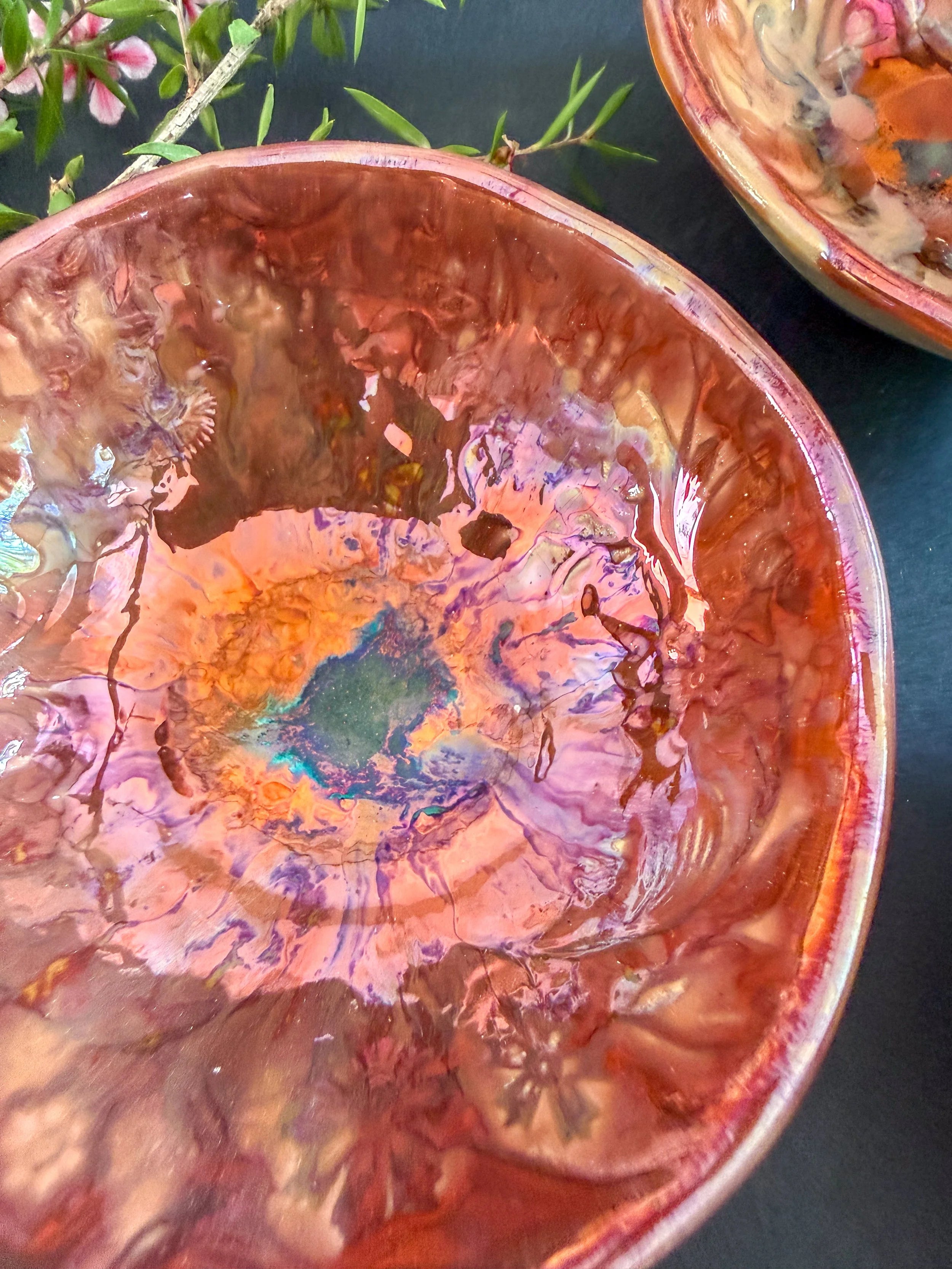 'Rose Gold Blush' Lusterware Bowls * Set of 3