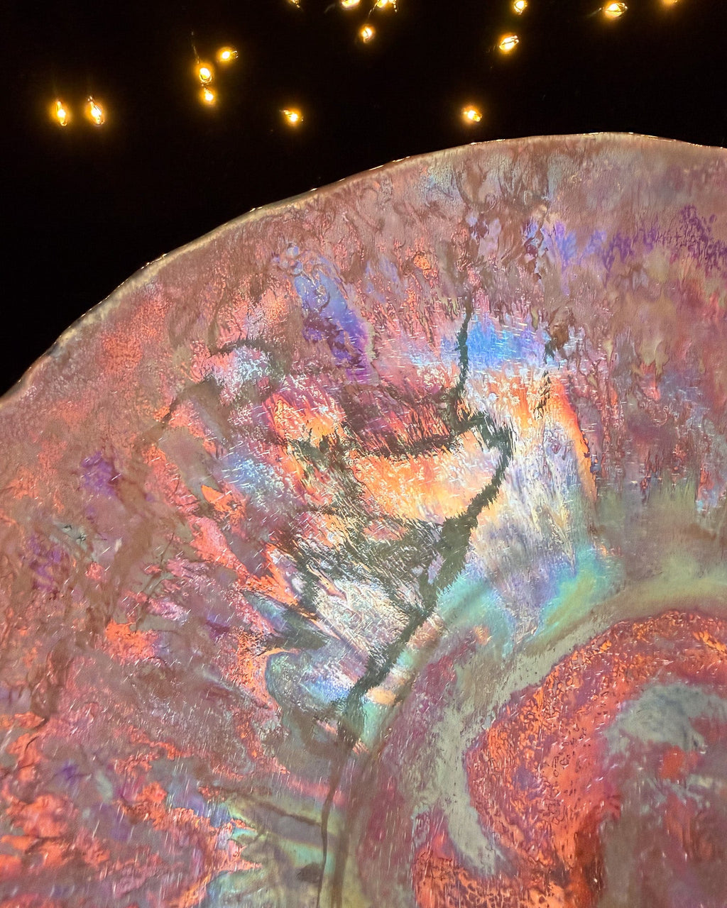 'Celestial Cloud' Large Lusterware Bowl, detail view