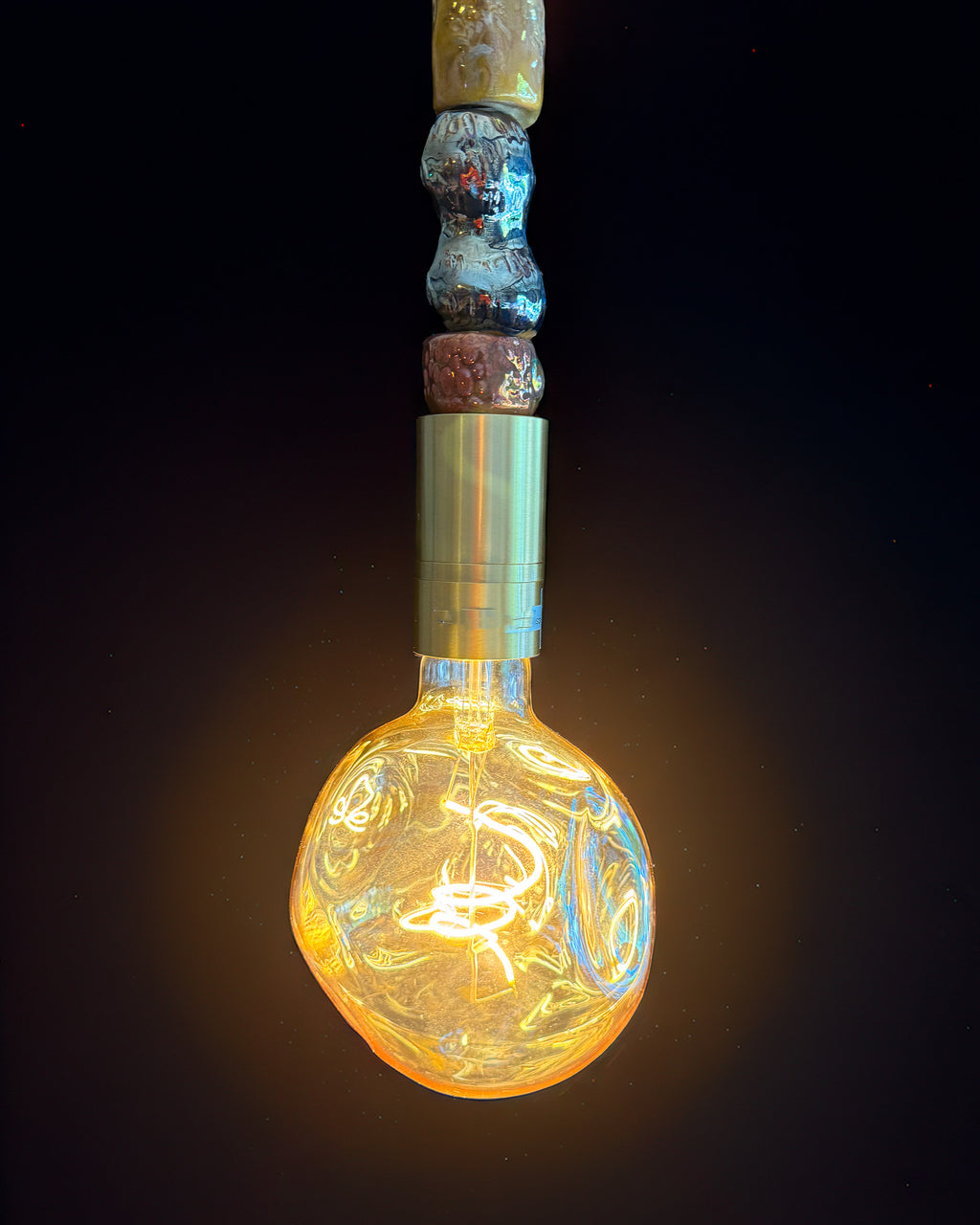 'Stargazing' Luster Glazed Beaded Pendant Lamp