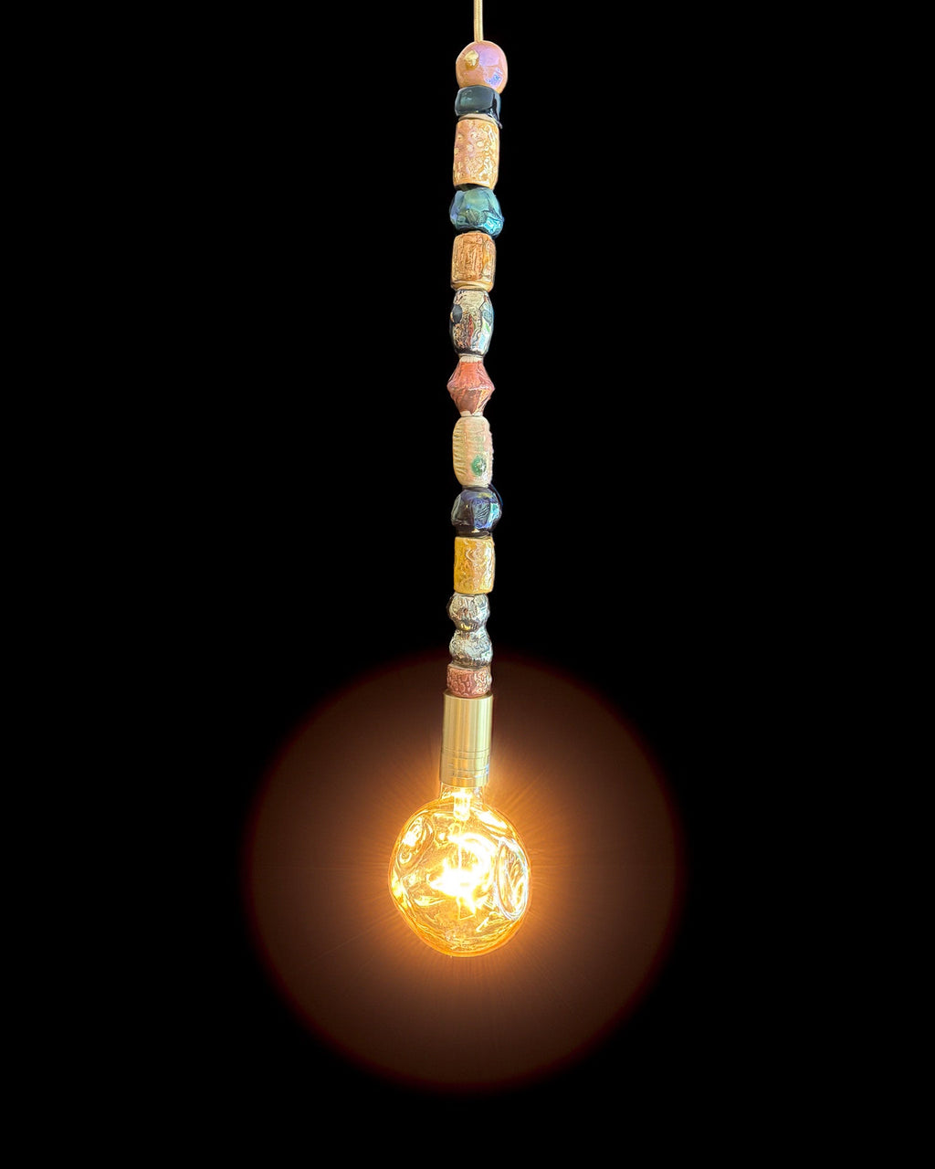 'Stargazing' Luster Glazed Beaded Pendant Lamp