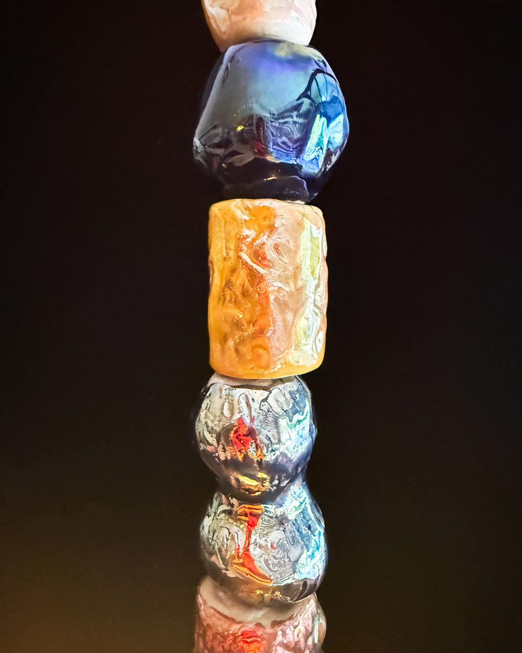 'Stargazing' Luster Glazed Beaded Pendant Lamp