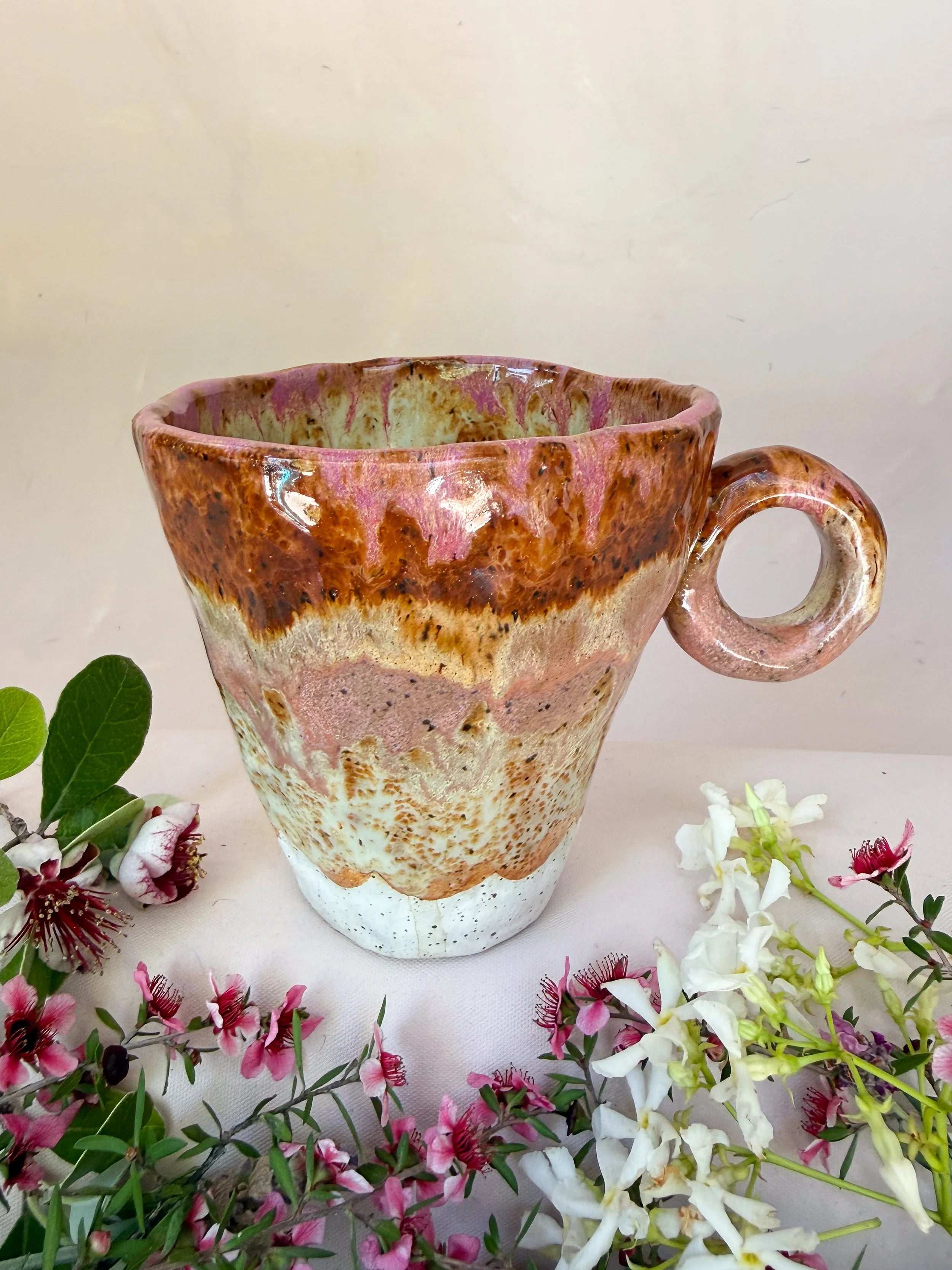 'Rustic Rose' Hand Pinched Mug