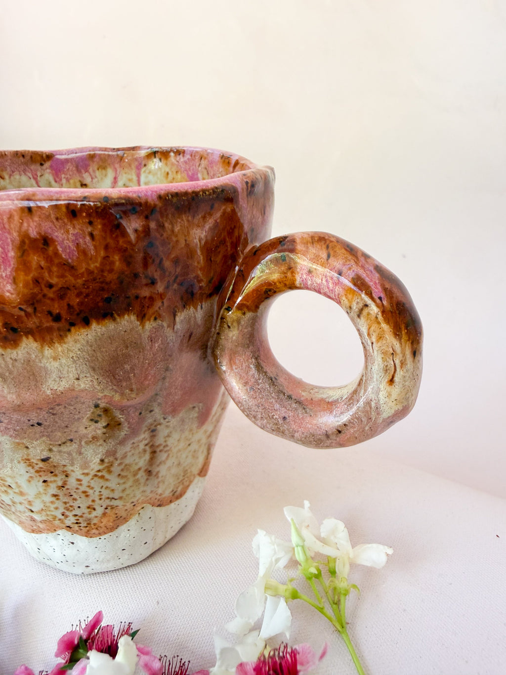 'Rustic Rose' Hand Pinched Mug