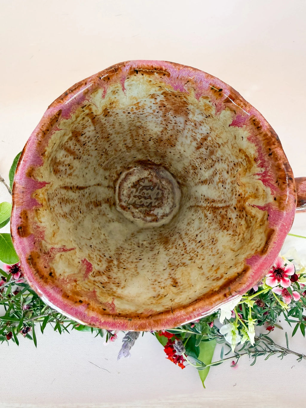 'Rustic Rose' Hand Pinched Mug