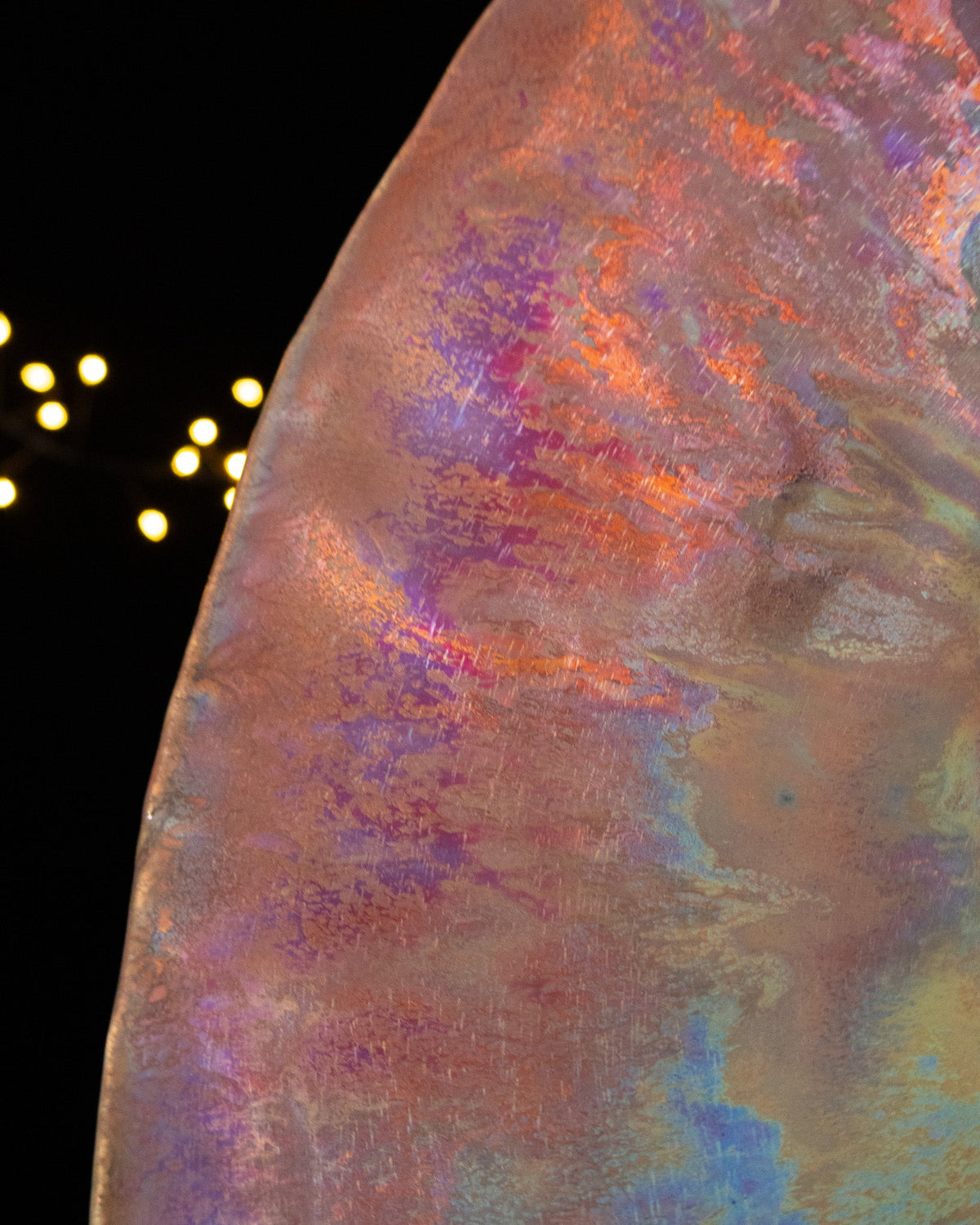 Hand built lusterware bowl with iridescent in-glaze surface