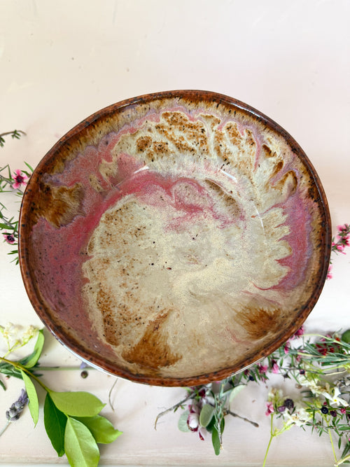 'Amber Swirl' Pedestal Bowl * 6.5"