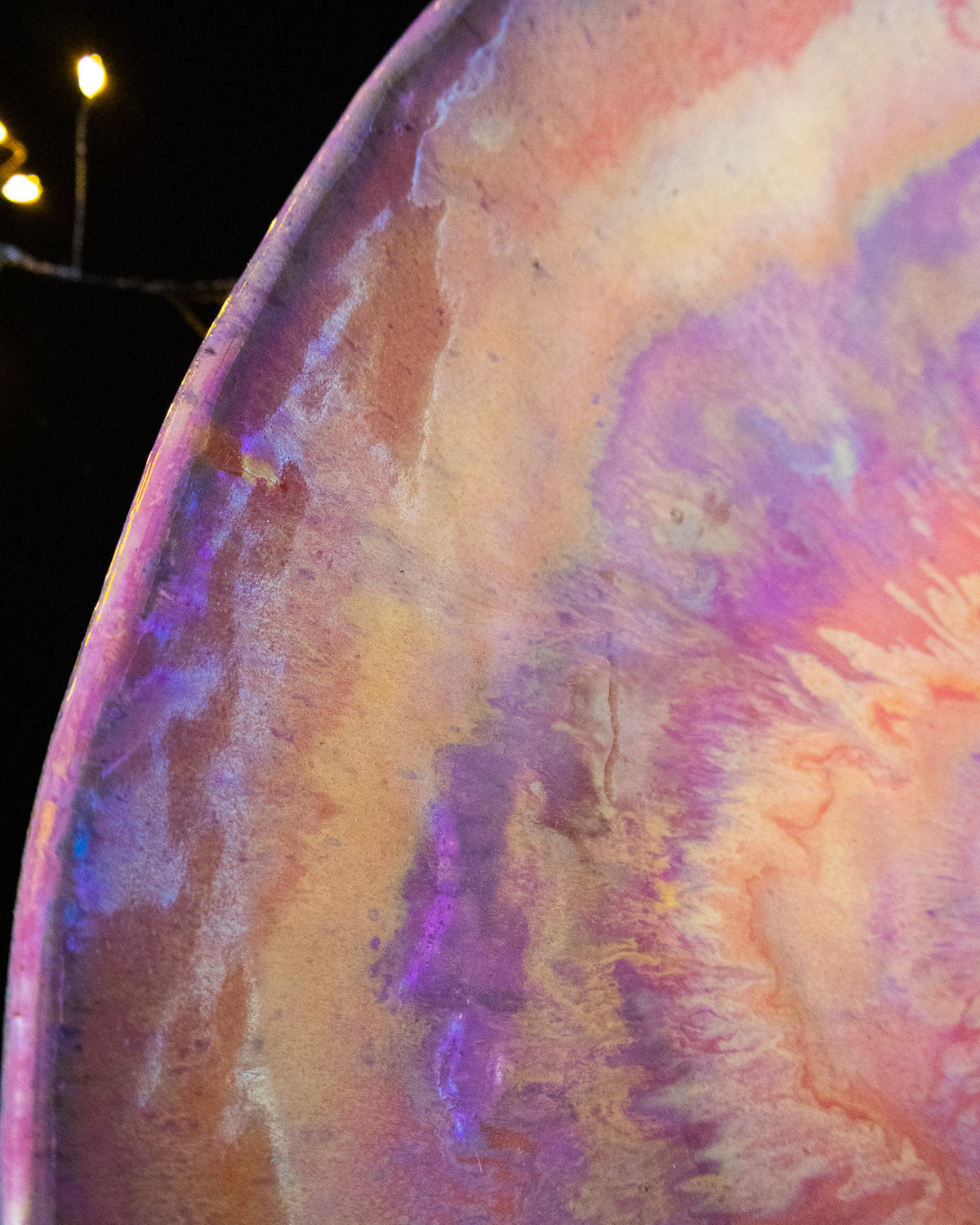 'Stellar Swirl' Large Lusterware Bowl, detail view