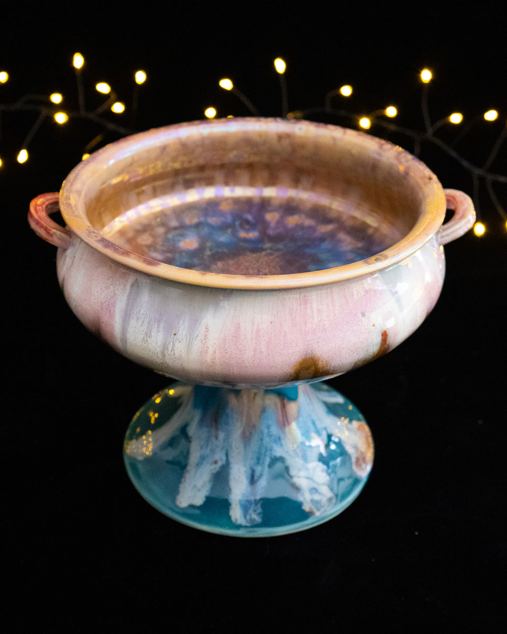 'Cosmic Moment' Lusterware Pedestal Bowl