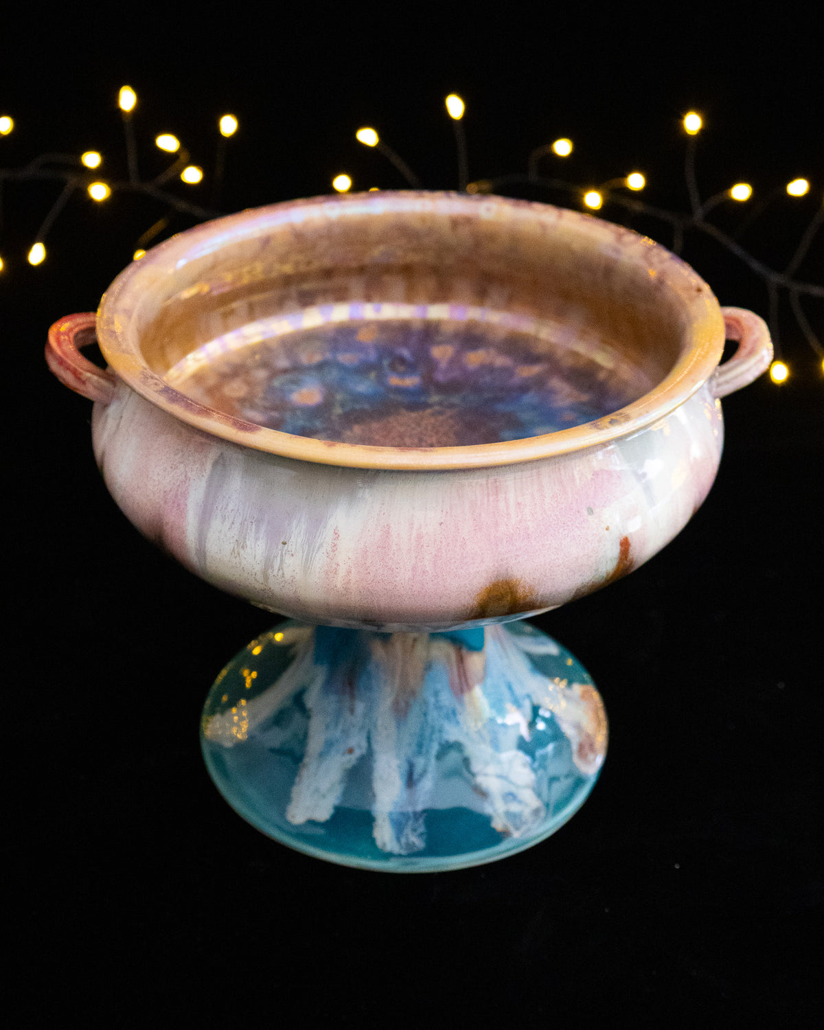 'Cosmic Moment' Lusterware Pedestal Bowl