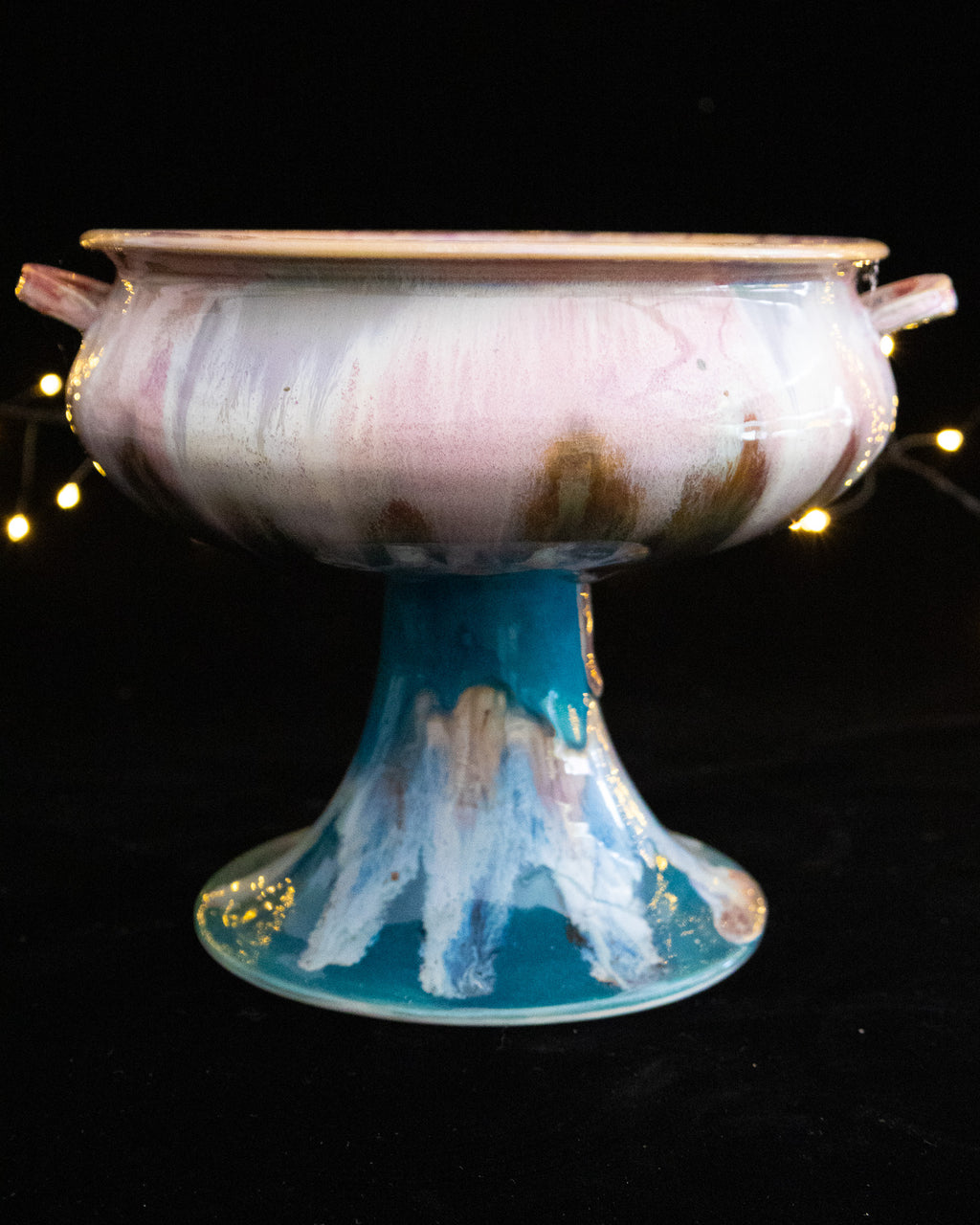 'Cosmic Moment' Lusterware Pedestal Bowl