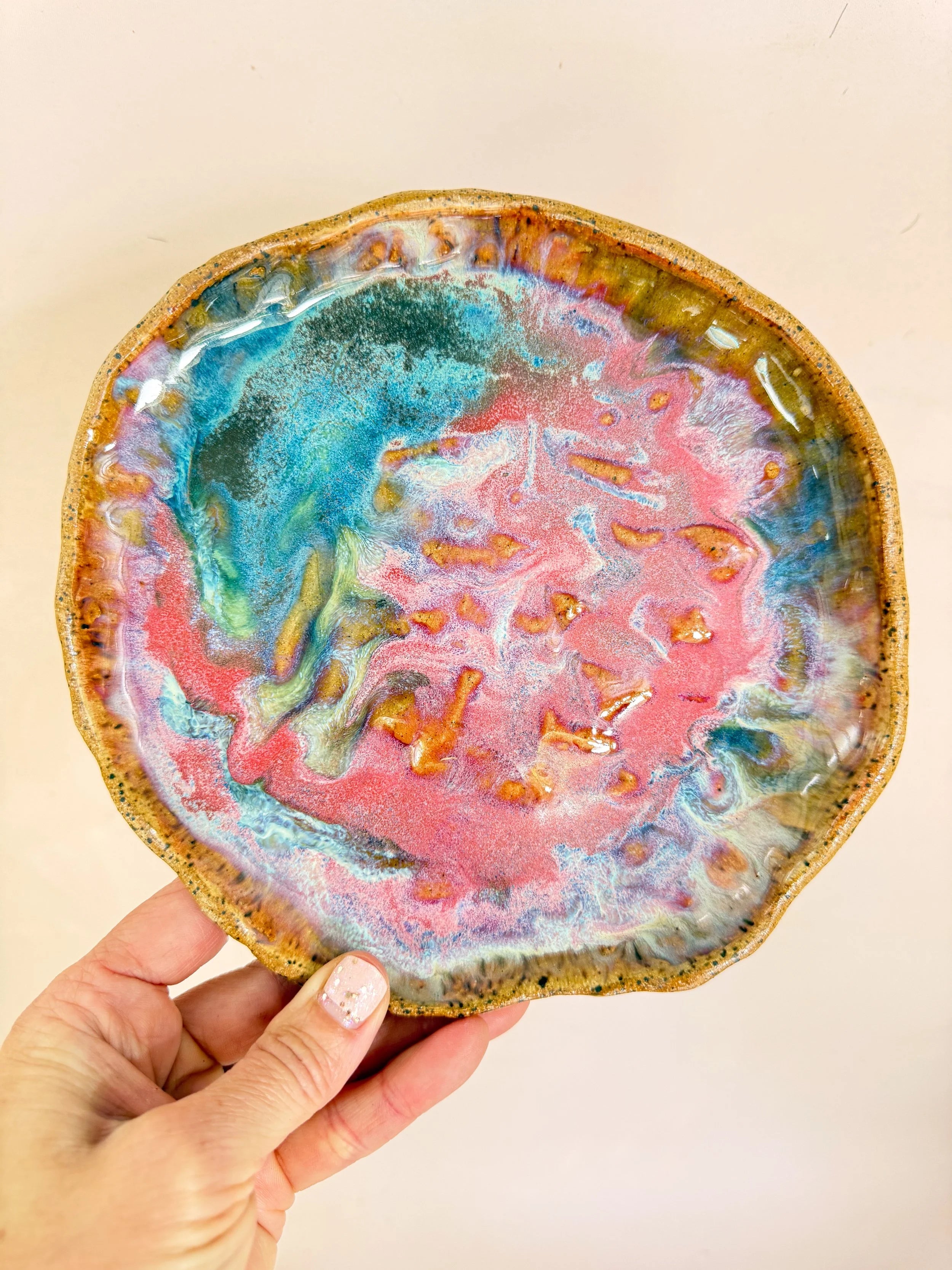 'Sunset Tide' Pinched Plates * Set of 3
