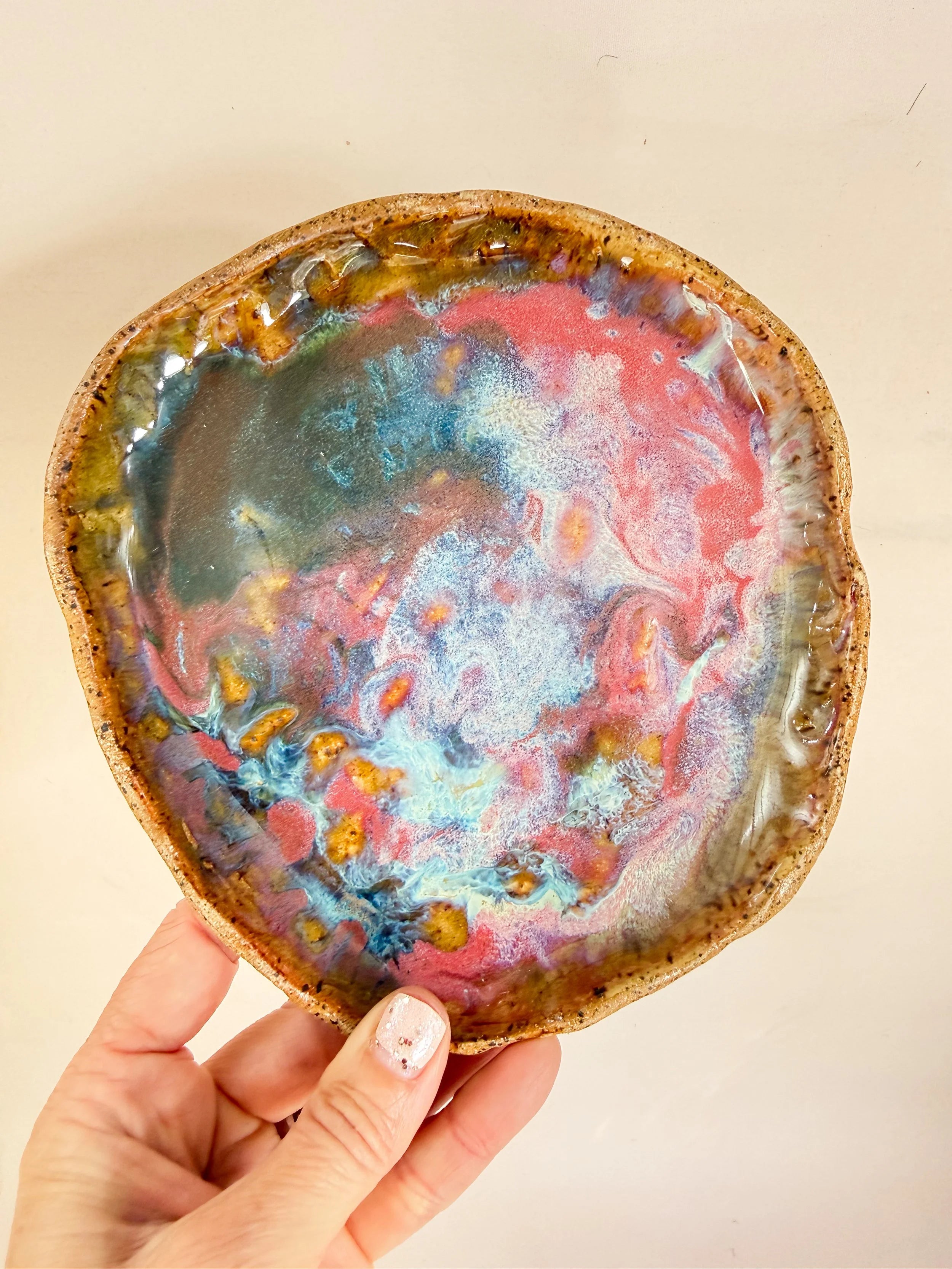 'Sunset Tide' Pinched Plates * Set of 3