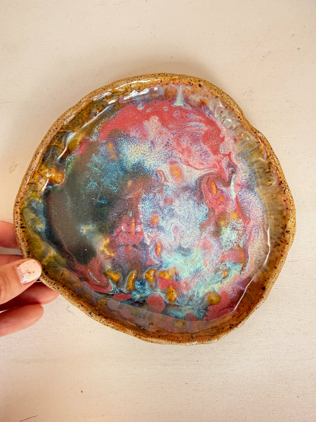 'Sunset Tide' Pinched Plates * Set of 3
