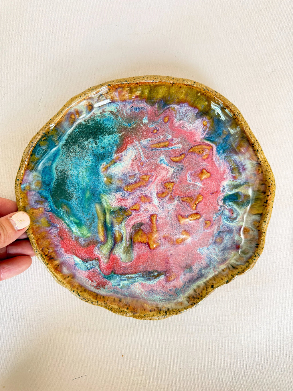'Sunset Tide' Pinched Plates * Set of 3