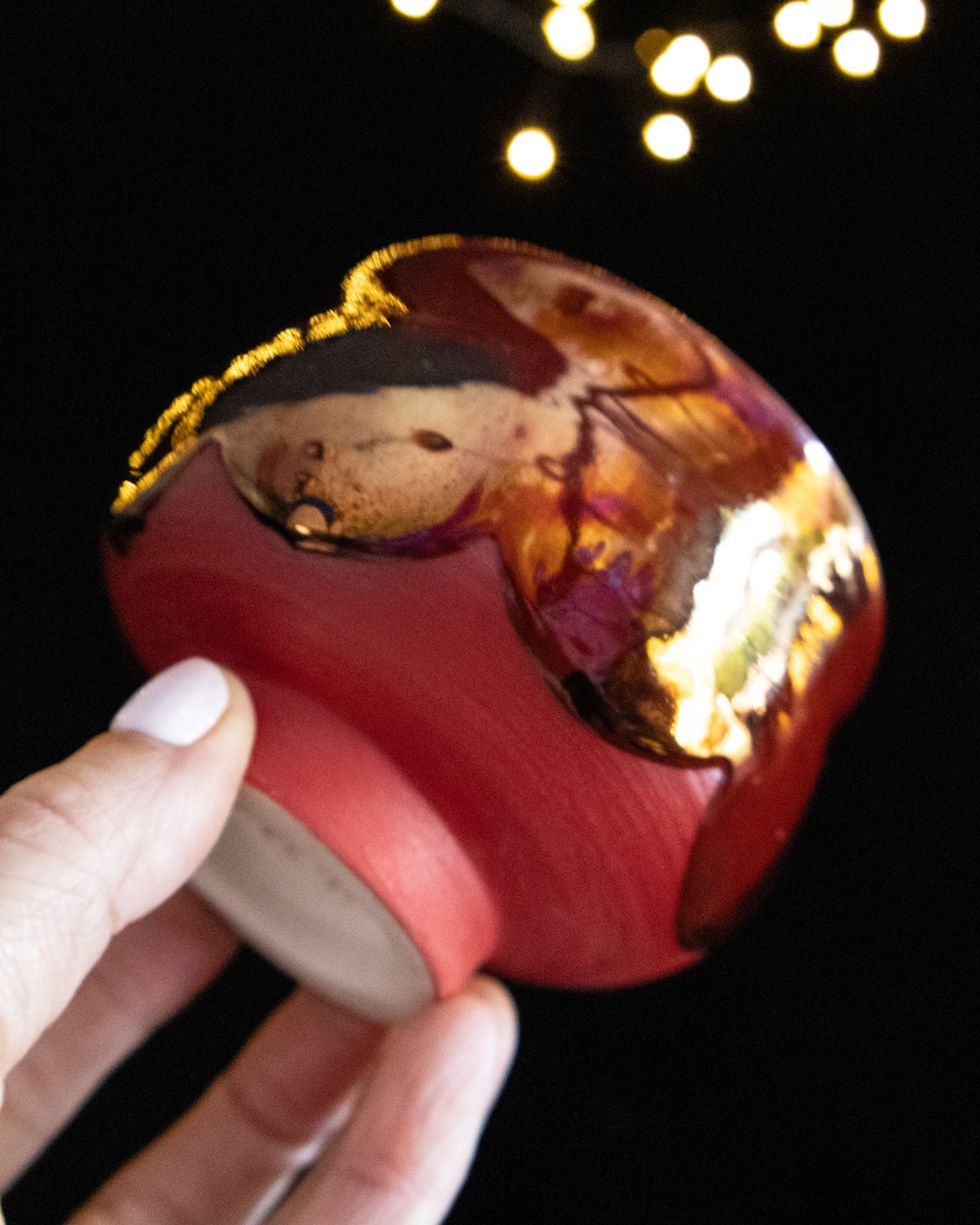 Underside of a handmade lusterware ritual cup