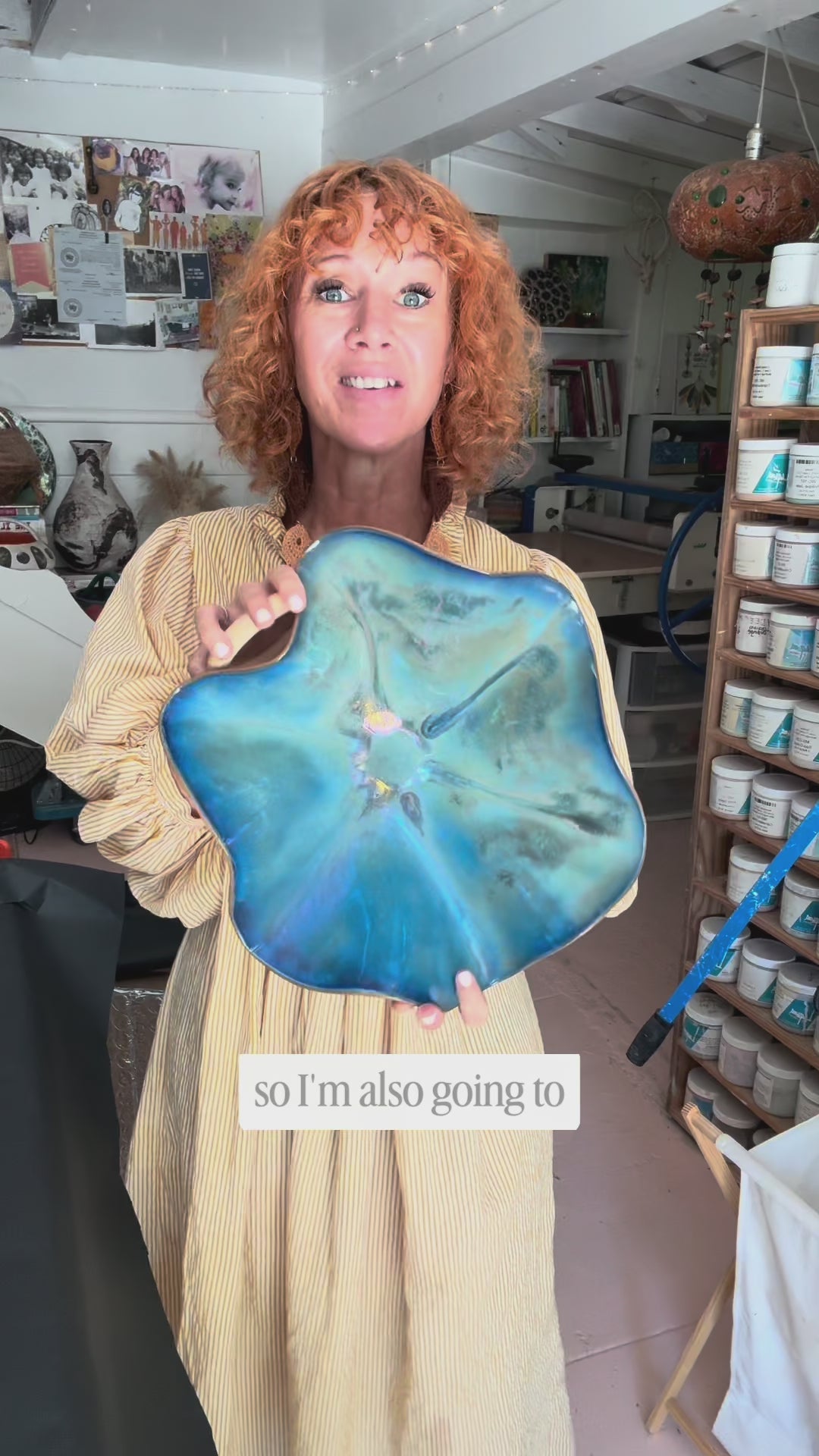 Video of 'Starlit Ocean' Lusterware Bloom Sculpture by Nicola Moore Studio