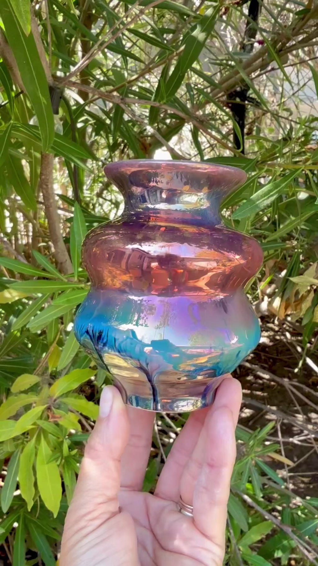Video of 'Copper Twilight' Lusterware Vase by Nicola Moore Studio