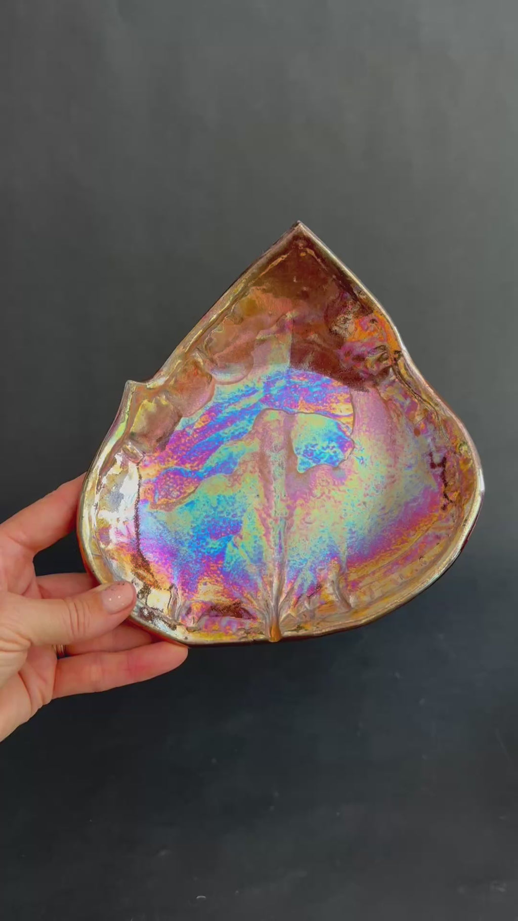 'Opal Leaf' Lusterware Keepsake Plate