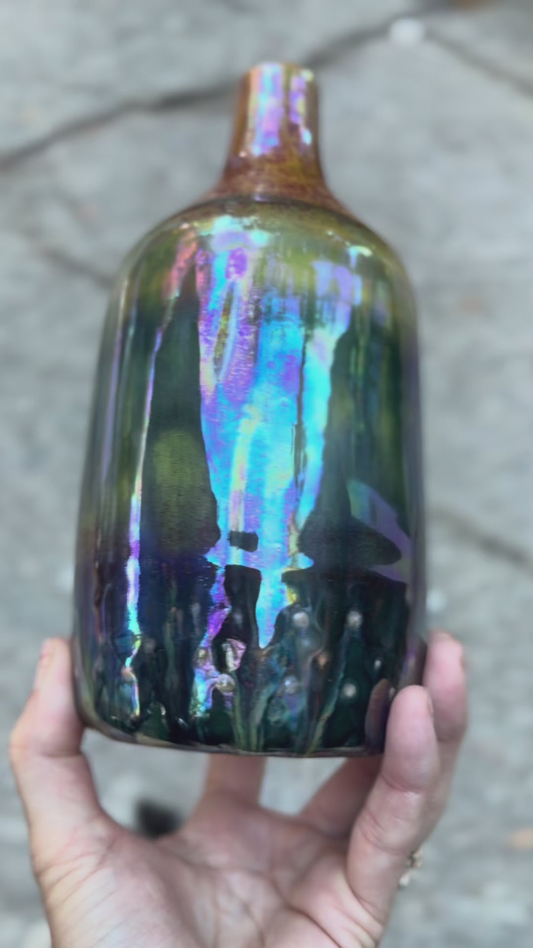 Video of 'Space Unicorn' Lusterware Daydream Bottle by Nicola Moore Studio