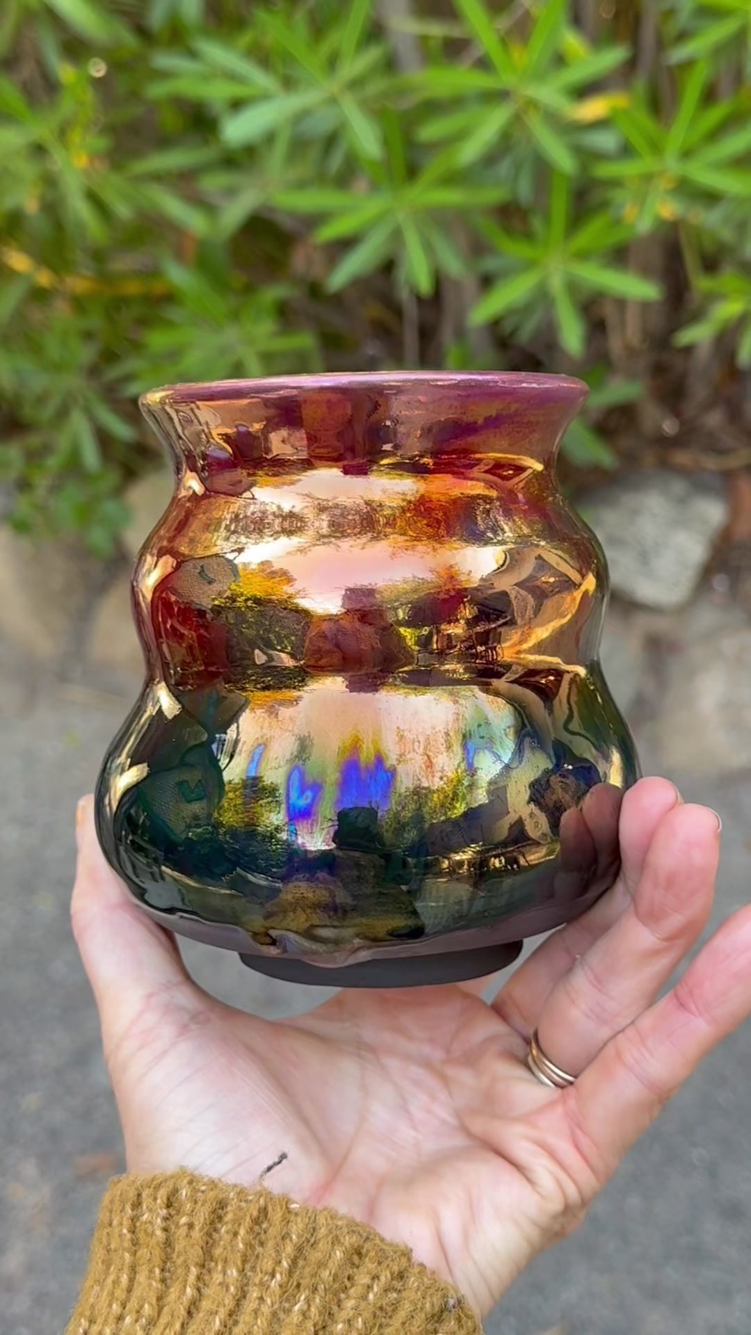 Video of 'Cosmic Reflections' Lusterware Vase by Nicola Moore Studio