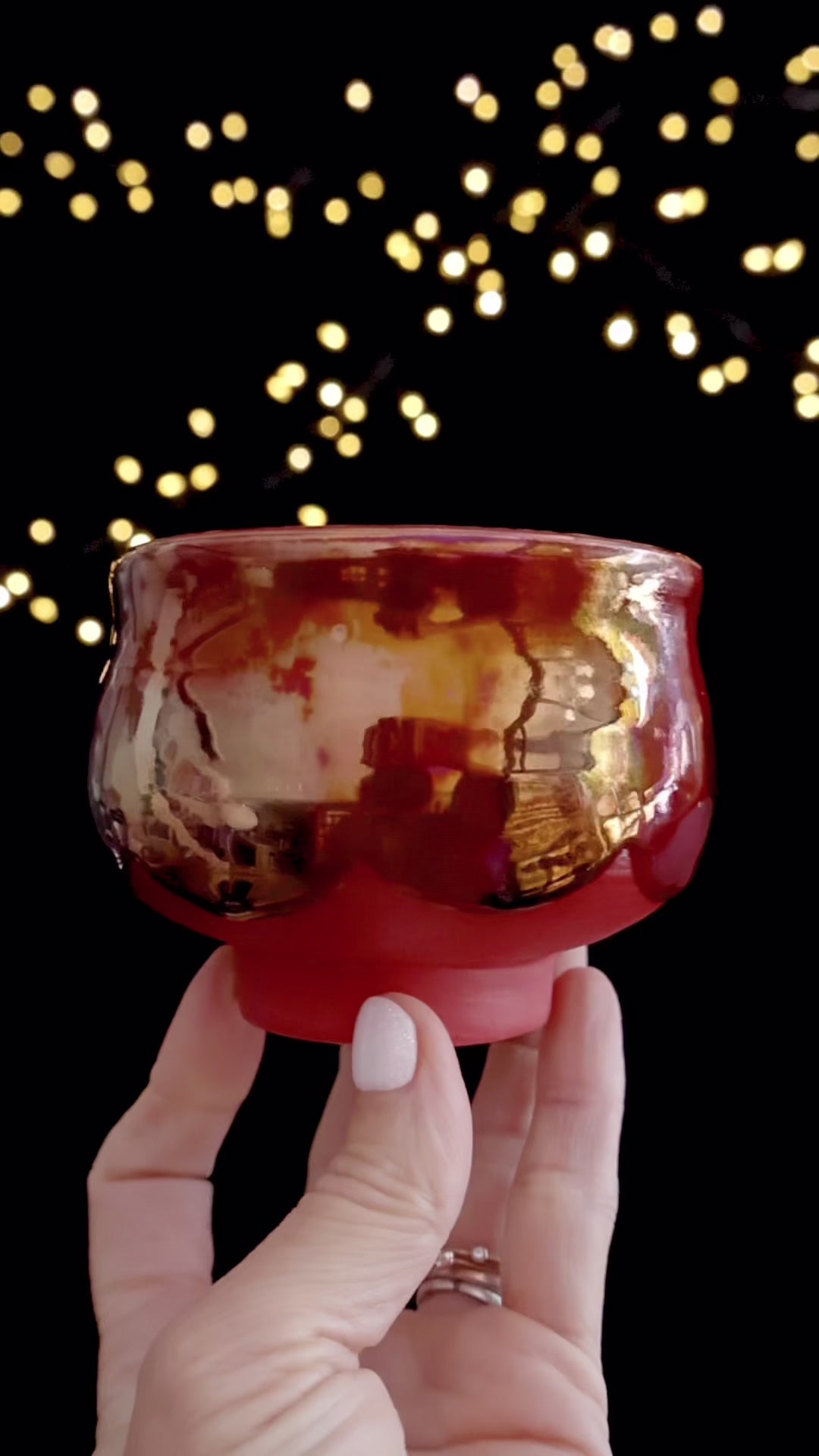 Video of 'Garnet Halo' Lusterware Ritual Cup by Nicola Moore Studio
