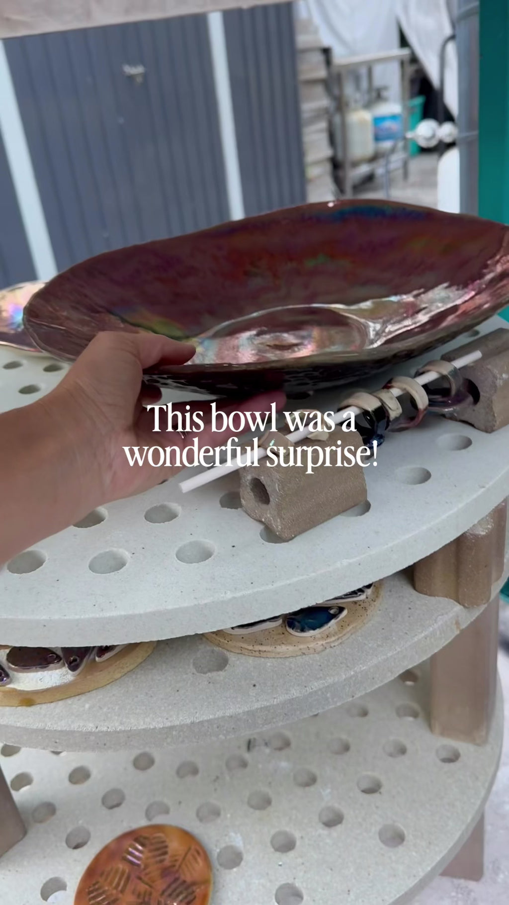 Video of 'Celestial Cloud' Large Lusterware Bowl by Nicola Moore Studio